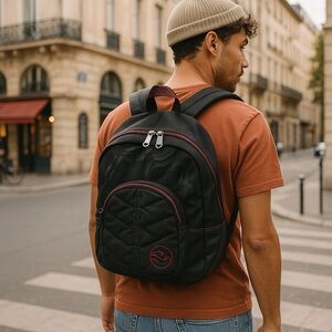 TONY HAWK® Skateboarders  16” BACKPACK Black with red details​ NWOT
